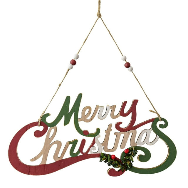 Mialoley Merry Christmas Welcome Sign Rustic Wooden Sign Wall Art Hanging Decoration for Front Door