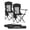 Ink Black, variant on Camping Chairs, Outdoor Chairs Set of 2, Foldable Sports Chairs, High Back, Adjustable Armrests, Drink Holder, Weight Capacity 330 lb, Garden Backyard,Blue