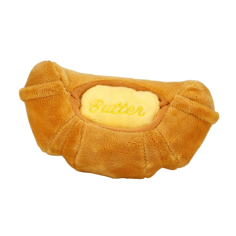 Croissant Shaped Plush Dog Toys, Squeaky Dog Toy Interactive Plush Toy for  Dogs Puppies Cats Kittens