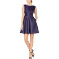 thumbnail image 1 of Anne Klein Vestido acampanado con pliegues invertidos para mujer, Azul, 6, 1 of 1