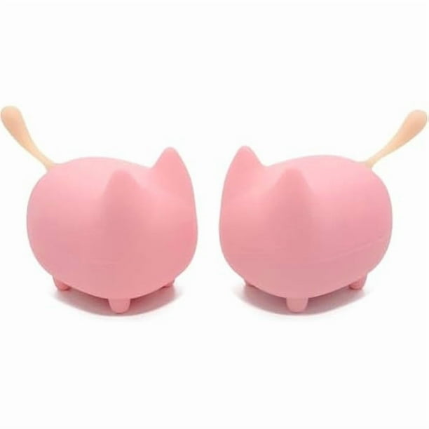 wonima11 Portable Bluetooth Speaker, Mini Wireless Speakers with Clarity Stereo, Built-in Mic, Super Bass, Powerful Rich Room-Filling Sound, Cute Pet Mini Bluetooth Speaker for Kids (Pink*2)