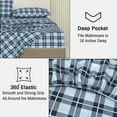 thumbnail image 4 of RUVANTI Flannel Sheets Twin Size - 100% Cotton Double Brushed Twin Sheets Set, Deep Pockets 16 Inches, All Seasons Breathable & Extra Soft Bed Sheets, Warm & Cozy, 3 Piece, Illusion Check, 4 of 7