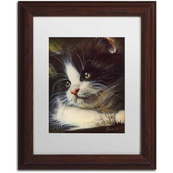 Trademark Fine Art 'Precious Moment' Canvas Art by Jenny Newland, White Matte, Wood Frame