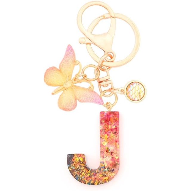 Letter Keychain,26 Letters A-Z Decorative Letter Keychain,Name Keychain for Women Girls Men Teenager Gift