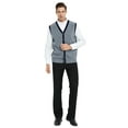 thumbnail image 2 of Toptie Men's Sweater Cardigan Vest Slim Fit Stylish Button Down Knitted-Gray-S, 2 of 8