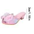 thumbnail image 4 of IUJSOY Girls Slide Sandals Princess Dress Shoes Low Heel Big Kids 3.5, 4 of 9