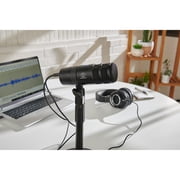 Audio-Technica AT2040USB Hypercardioid Dynamic Podcast USB Microphone, Black Bundle