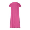 thumbnail image 4 of ZQUUVOU Women's Plus Size Dress Loose Short Sleeved V-Neck Maxi Dress Hot Pink,5XL, 4 of 5