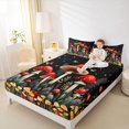thumbnail image 4 of jejeloiu Colorful Fungus Twin Sheet Sets,Red Brown Mushroom Twin Fitted Sheet,Rustic Flower Floral Flat Sheet For Girls,Breathable Home Decor,3 Pieces, 4 of 7
