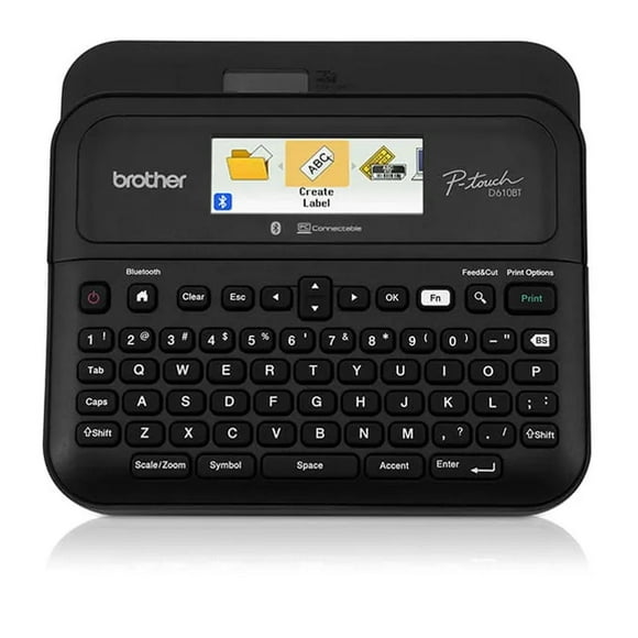Impresora de etiquetas portátil Brother PTD610BT con pantalla LCD y teclado Qwerty