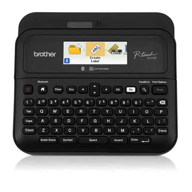 Impresora de etiquetas portátil Brother PTD610BT con pantalla LCD y teclado Qwerty