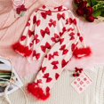 thumbnail image 6 of Valentines Day Toddler Girl Satin Pajama Set Feather Trim Long Sleeve Button Down Shirt Top Long Pants Sleepwear Loungewear, 6 of 9