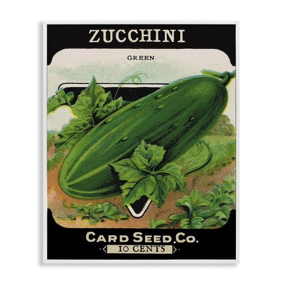 Stupell Industries Cottage Vintage Garden Zucchini White Framed Giclee Art, 11 x 14, by Lil' Rue