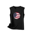 thumbnail image 4 of Wycnly 4th of July Tank Top for Women Independence Day Patriotic Tshirts Loose Fit Breathable Vest Summer Baseball US Flag Print Round Neck Sleeveless Fashion Blouses Black l, 4 of 6