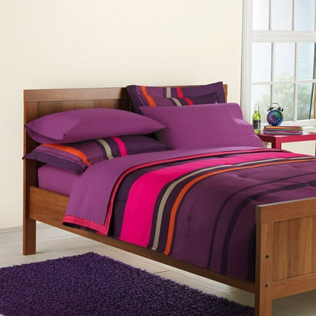 Mainstays Plaza Striped Bed in a Bag, Pink