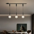 thumbnail image 2 of Kiven H-Type Track Lighting, 1-Light Modern Halo Track Pendant Light with Glass Shade & E12 Socket, Adjustable Length, 2 of 7