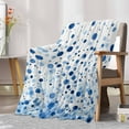 thumbnail image 6 of Fleece Blanket Abstract Blue Polka Dot Texture Blankets, Soft Cozy Warm Flannel Throw Blanket, Watercolor Gradient Art lanket for Bed Couch Sofa,50x80In, 6 of 9