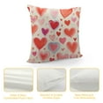 thumbnail image 4 of Shangniulu Valentines Day Pillow Covers Watercolor Pink Hearts Valentines Day Throw Pillows Anniversary Wedding Cushion Case Valentines Day Decorations for Sofa Couch, 4 of 5