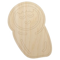 Sleeping Baby Doodle Wood Shape Unfinished Piece Cutout Craft DIY Projects - 4.70 Inch Size - 1/8 Inch Thick