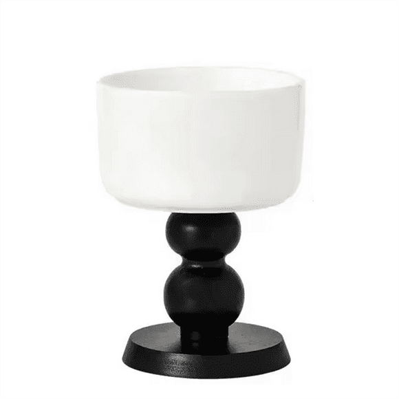 New Ceramic High-Legged Retro Snack Plate Delicate Tea, Fruit and Saucer French Dessert Bowl Tall Wooden Wine Glass