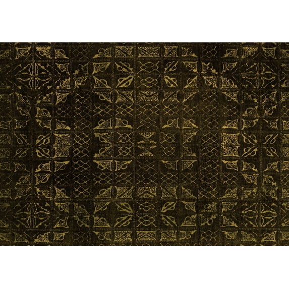 Ahgly Company Indoor Rectangle Abstract Orange Modern Area Rugs, 6' x 9'