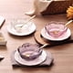 thumbnail image 3 of Juego de cuencos de cristal pequeños para aperitivos, salsas, kétchup y postres Platos para sushi y salsas en color rosa flor de cerezo, 3 of 5