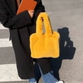 thumbnail image 4 of Bolsa de mano de piel de felpa para mujer, color sólido, minide invierno con asa superior (amarillo) Ehuebsd Para Estrenar, 4 of 9