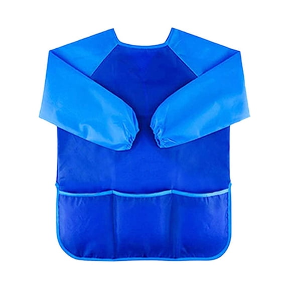 Plertrvy 17X18X1Cm Kids Art Smocks Toddler Smock Artist Painting Aprons Long Sleeve With 3 Pockets For Age 28 Years Gifts Art Painting Crafts Apron With Pockets Clearance (Blue@0318)