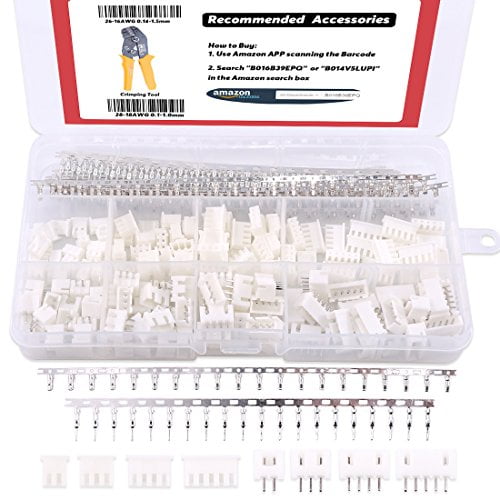 Hilitchi 560 Pcs 2,54 mm JST-XHP Boîtier à Broches 2/3/4/5 et Adaptateur de Connecteur de Tête de Broche Mâle/femelle