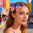 thumbnail image 5 of Zanarzt Toddler Bows Independence Day Hair Bow Flag Bowknot Hair Bow Pin Bow Hair Hairpins USA 250th Anniversary Hair Bow Clips Red,3-12 Years, 5 of 7