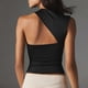 thumbnail image 2 of Camiseta con espalda descubierta para mujer, Tops cortos de manga corta, jerséis informales a la moda, ropa de calle Y2K, camisetas de Base sólida negra, 2 of 5