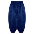 thumbnail image 4 of YUUMIN Boys Girls Solid Color Elastic Waist Medieval Capri Pants for Kids Renaissance Festival Navy Blue 16, 4 of 7