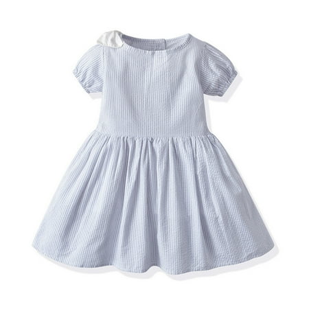 

Cathalem Child Clothes Girl Kids Toddler Baby Girls Spring Summer Solid Cotton Short Sleeve Girls Half Sleeve Prom Dresses Dress Grey 4-5 Years