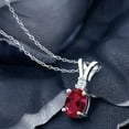 thumbnail image 2 of Gem Stone King 1.55 Ct Oval Red Created Ruby 925 Sterling Silver Pendant, 2 of 4