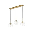 thumbnail image 3 of Baxter 3 Lights Brass Pendant With Clear Glass, 3 of 5