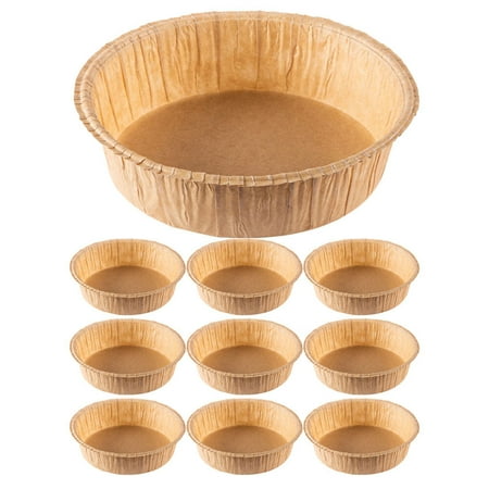 

10pcs Paper Baking Pan Disposable Cake Pans Heat Resistance Paper Baking Cake Pans