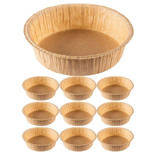 NUOLUX 10pcs Paper Baking Pan Disposable Cake Pans Heat Resistance