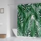 thumbnail image 4 of Cortina de ducha tropical, juego de cortinas de baño de tela de hoja de palma de plátano verde con ganchos decoración de baño lavable a máquina Xemadio 2034905-3, 4 of 8