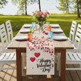 thumbnail image 4 of Table Runners 72 Inches Long Dress Scarves, Happy Valentines Day Farmhouse Kitchen Table Runner, Coffee Tablerunners, Red Love Branches Spring Beige 14x72 Inch, 4 of 9