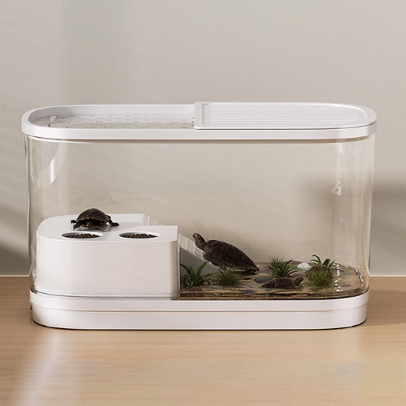 Serenable Turtle Tank Aquarium Tortoise Enclosure Starter Basking Ramp Breeding Climbing Supplies Multifunctional Area Turtle Terrarium L