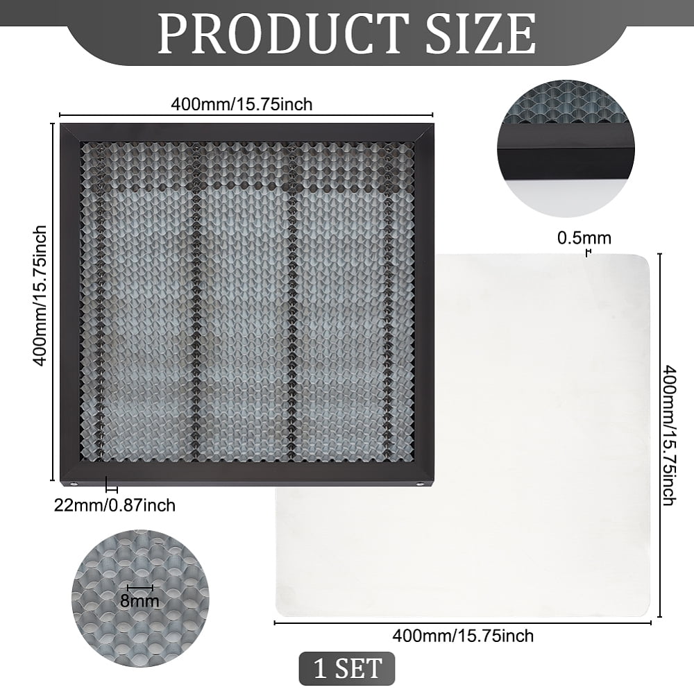 Iron Honeycomb Laser Bed Honeycomb Working Table Honeycomb Panel with Aluminum Bottom for Laser Cutting Square Platinum 400x400x0.5mm for making