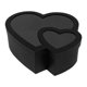 thumbnail image 2 of Caja de regalo de cartón con forma de doble corazón para arreglos florales con ventana. Negro, 2 of 9