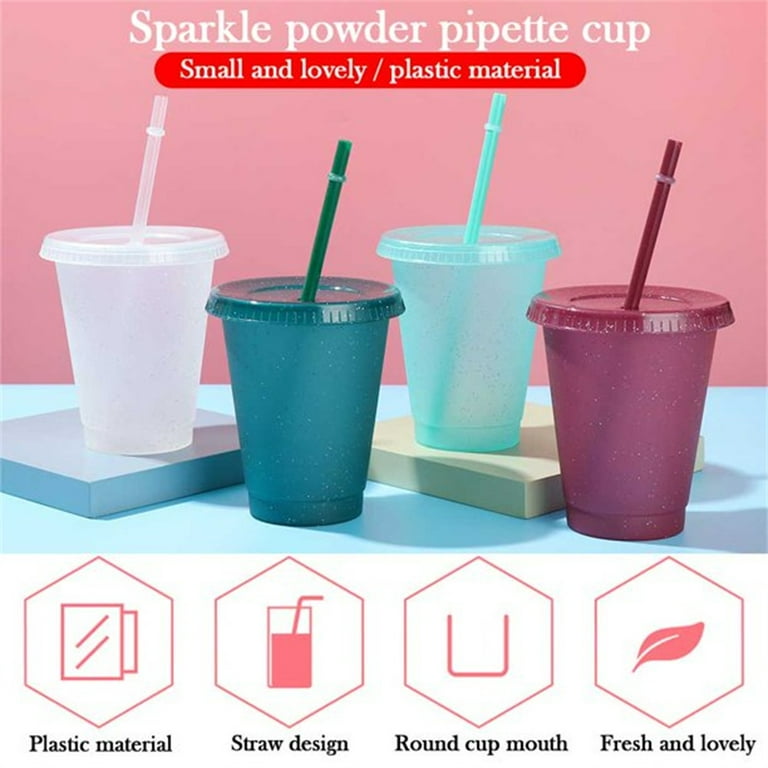 Casewin Cup 12oz Reusable Tumblers with Lids and Straws,Water Bottle Iced  Coffee Travel Cup Cold Drink Cup Smoothie Cup,Reusable Plastic Cups,Perfect