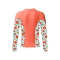 thumbnail image 2 of Sholeno Girls Zipper Rash Guard Swimwear Long Sleeve UPF 50+ UV Sun Protection Swim Shirt Orange 8, 2 of 5