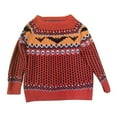 thumbnail image 6 of zaveiop Sweater Women Knit Oversized Vintage Boho Argyle Crochet Long Pullover Sweaters Colorful Retro 2025 Winter Outfits (A-Orange, S), 6 of 9