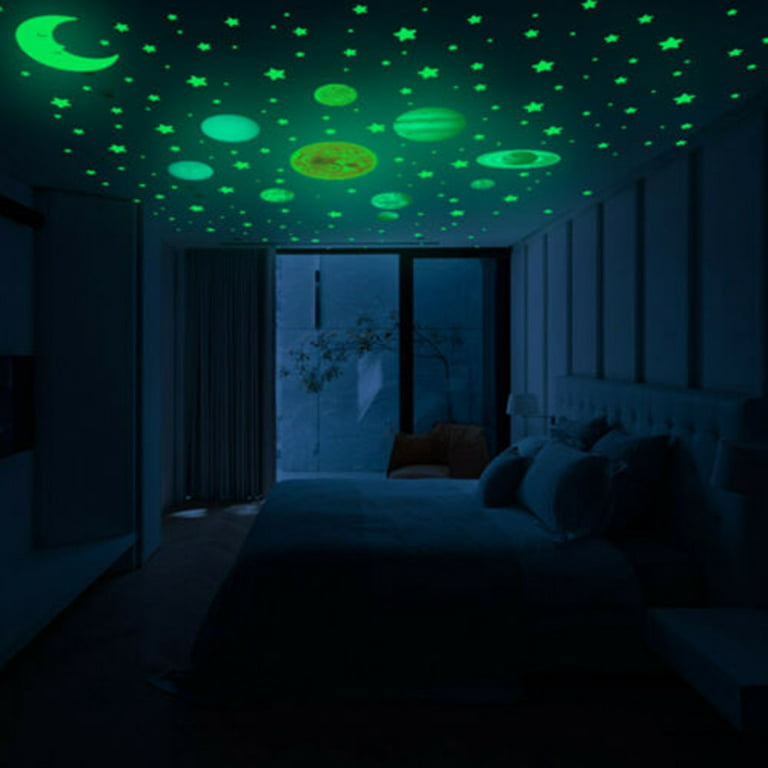 525PCS Wall Stickers Glow in The Dark Stars Solar System Planets Glowing  Ceiling
