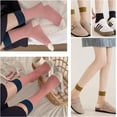 thumbnail image 2 of 4 Pairs Cotton Fashion Athletics Retro Cute Striped Crew Socks for Women, 2 of 6