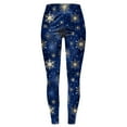thumbnail image 6 of Dmsael Christmas Print Yoga Leggings Christmas Leggings for Women - Comfy Festive Holiday Themed High and Mid Waisted Fall Winter Leggings Navy,M, 6 of 6