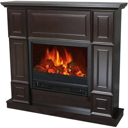 DecorFlame Electric Fireplace Space Heater with 44quot; Wide Mantle  Walmart.com
