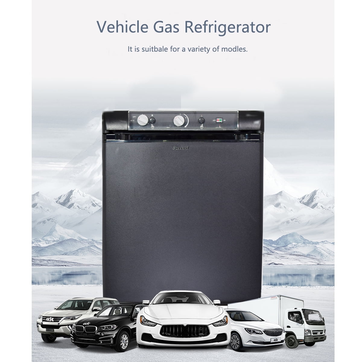 Smad 3 Way Refrigerator 110V 12V LPG Gas Propane 2.1 Cu.ft RV Camper Truck Off Grid Indoor Outdoor
